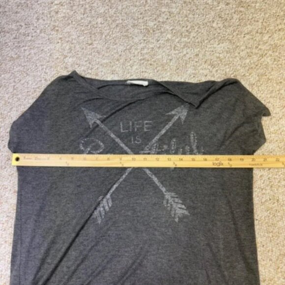 Y2K Moonchild Life is Beautiful Tee Shirt Size L Tassels Fringe Biker Goth - Picture 4 of 7